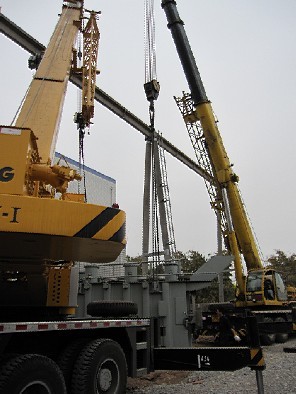 自贡市双石水泥厂36T变压器吊装